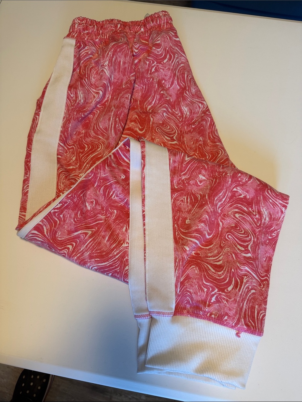 LuLaRoe Pink Marble Stripe Joggers